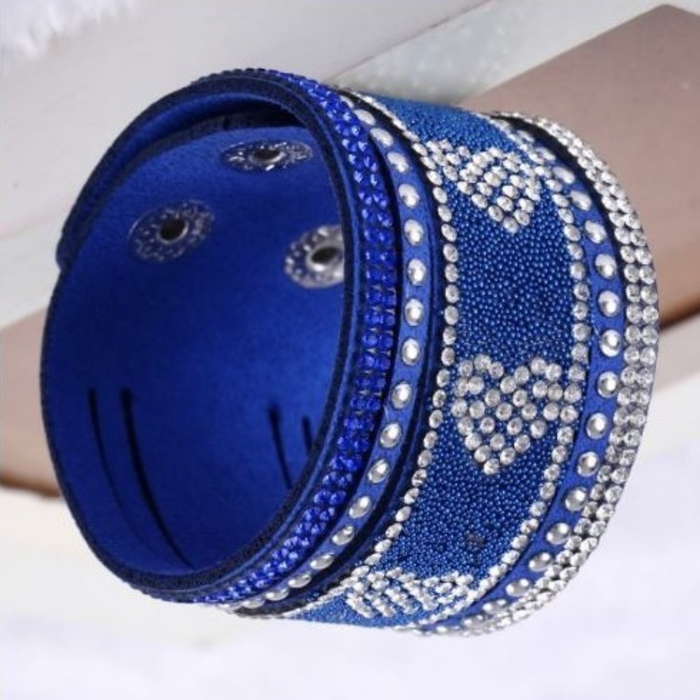 Royal Blue Heart Wrap Bracelet